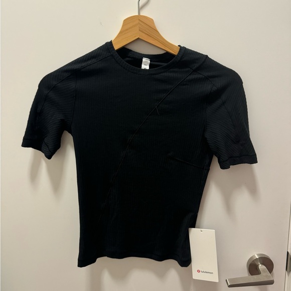 Asymmetrical Ribbed Cotton tshirt. - Picture 1 of 3